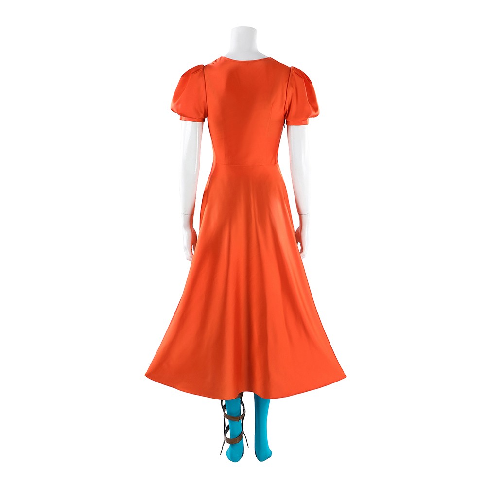 Frankenstein The Bride Women Orange Cosplay Costume Halloween Carnival Outfit