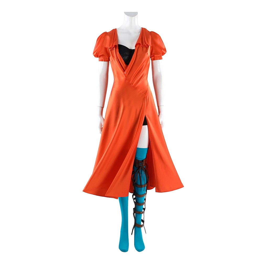 Frankenstein The Bride Women Orange Cosplay Costume Halloween Carnival Outfit