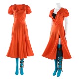 Frankenstein The Bride Women Orange Cosplay Costume Halloween Carnival Outfit