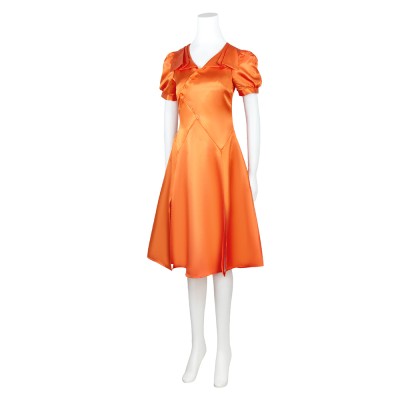 Frankenstein The Bride Women Orange Dress Cosplay Costume Halloween Carnival Outfit