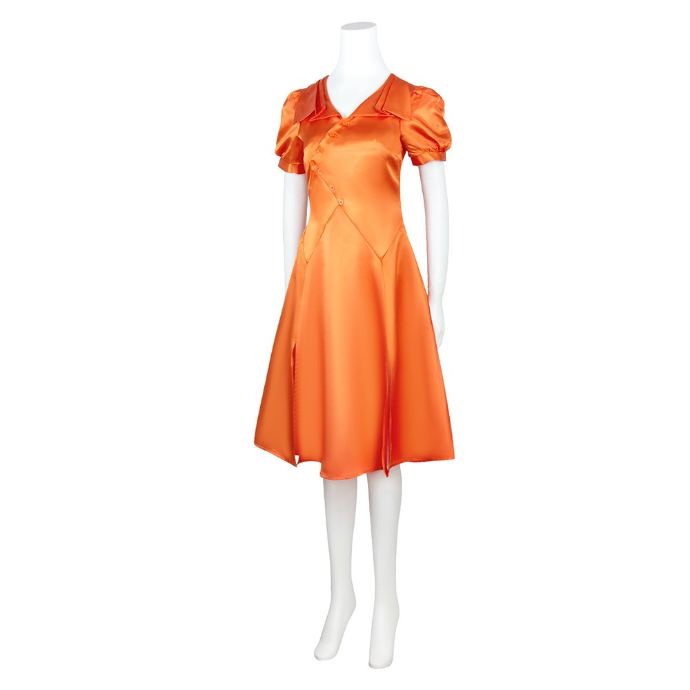 Frankenstein The Bride Women Orange Dress Cosplay Costume Halloween Carnival Outfit