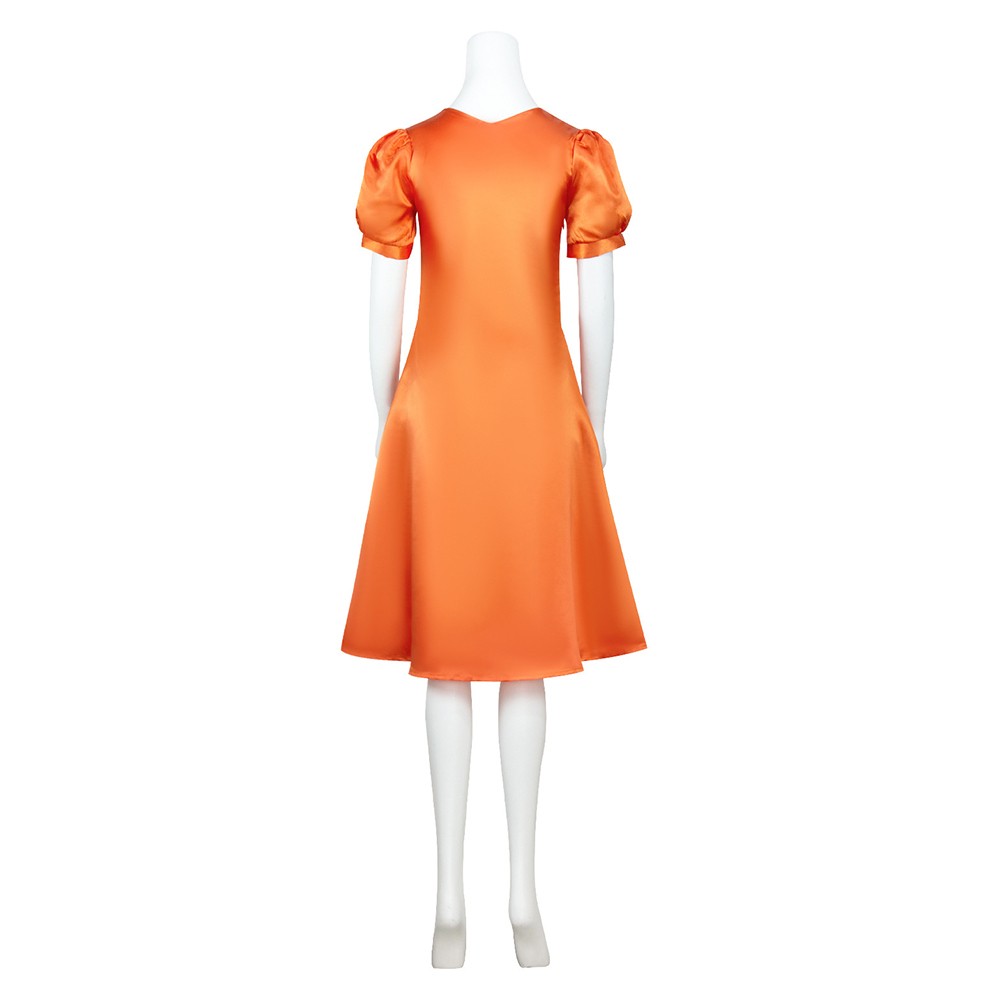 Frankenstein The Bride Women Orange Dress Cosplay Costume Halloween Carnival Outfit