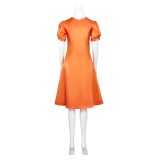 Frankenstein The Bride Women Orange Dress Cosplay Costume Halloween Carnival Outfit