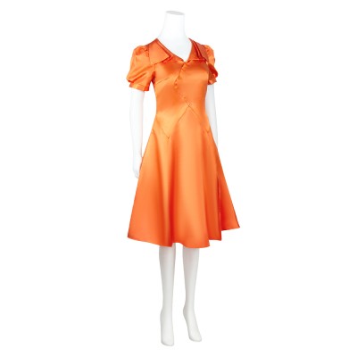 Frankenstein The Bride Women Orange Dress Cosplay Costume Halloween Carnival Outfit