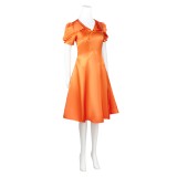 Frankenstein The Bride Women Orange Dress Cosplay Costume Halloween Carnival Outfit