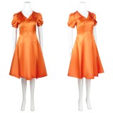 Frankenstein The Bride Women Orange Dress Cosplay Costume Halloween Carnival Outfit