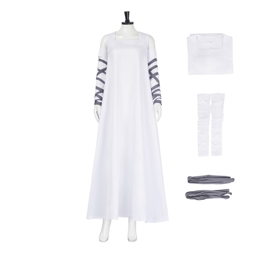 Frankenstein Elizabeth Women White Cosplay Costume Halloween Carnival Outfit