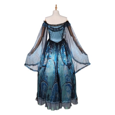 Frankenstein Elizabeth Women Blue Cosplay Costume Halloween Carnival Outfit