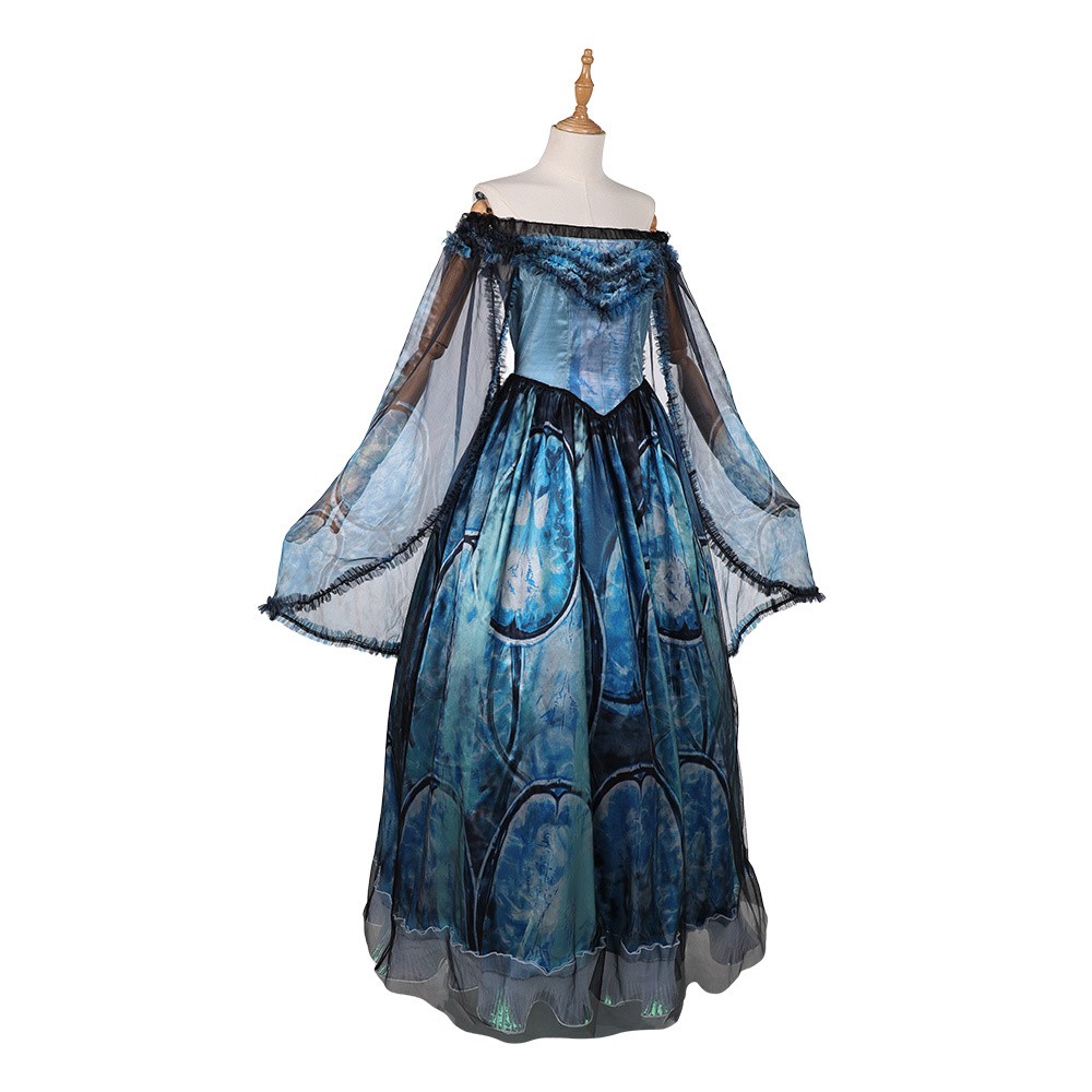 Frankenstein Elizabeth Women Blue Cosplay Costume Halloween Carnival Outfit