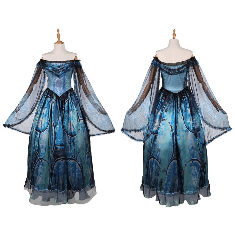 Frankenstein Elizabeth Women Blue Cosplay Costume Halloween Carnival Outfit