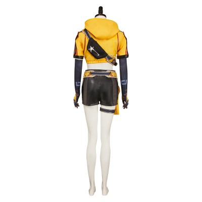 FragPunk Hollowpoint Women Yellow Cosplay Costume Halloween Carnival Outfit