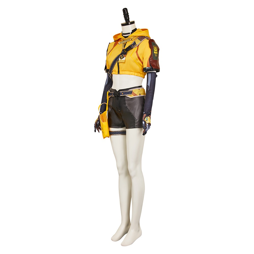 FragPunk Hollowpoint Women Yellow Cosplay Costume Halloween Carnival Outfit