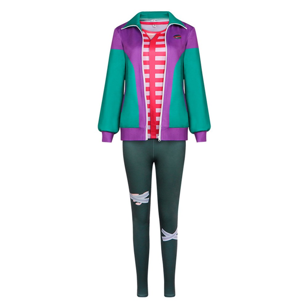 Forgotten Island Risa Women Green Coat Cosplay Costume Halloween Carnival Outfit