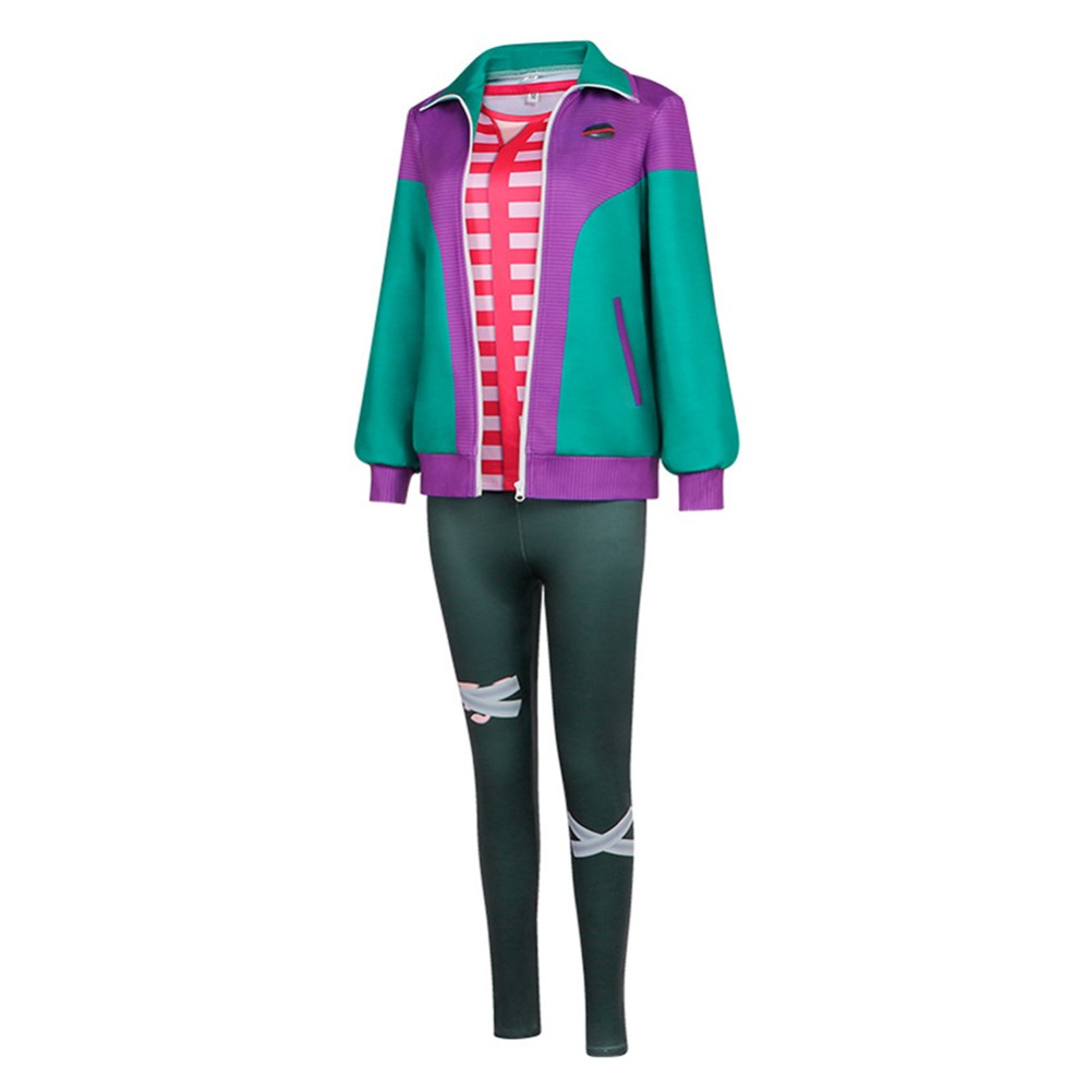 Forgotten Island Risa Women Green Coat Cosplay Costume Halloween Carnival Outfit