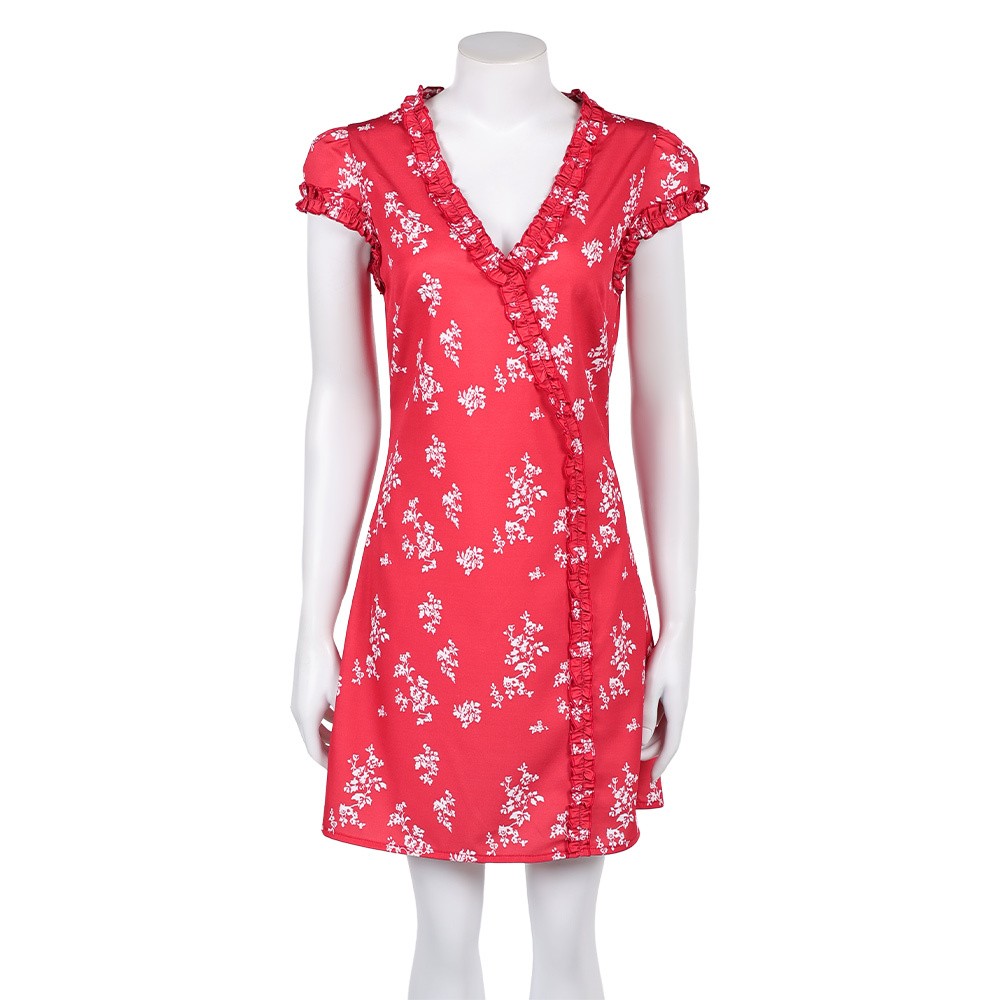 Fleabag Season 2 Fleabag Women Red Printed Dress Party Cosplay Costume Halloween Carnival