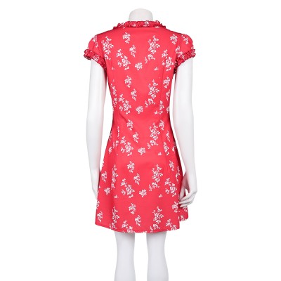 Fleabag Season 2 Fleabag Women Red Printed Dress Party Cosplay Costume Halloween Carnival