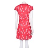 Fleabag Season 2 Fleabag Women Red Printed Dress Party Cosplay Costume Halloween Carnival