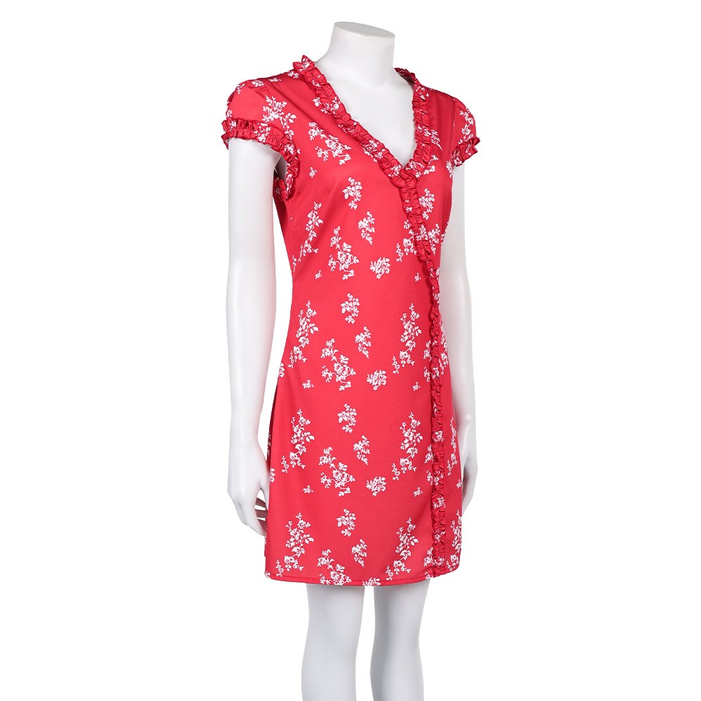 Fleabag Season 2 Fleabag Women Red Printed Dress Party Cosplay Costume Halloween Carnival