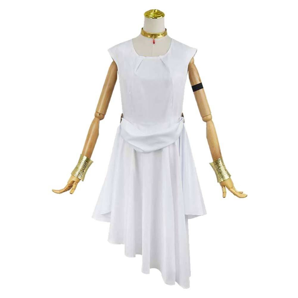 Flamme White Short Dress Cosplay Costume Halloween Carnival Outfit