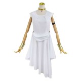 Flamme White Short Dress Cosplay Costume Halloween Carnival Outfit