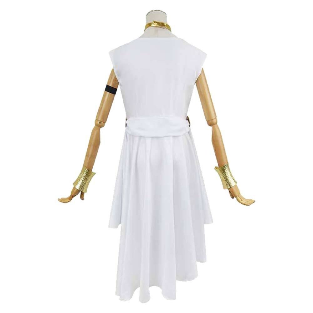 Flamme White Short Dress Cosplay Costume Halloween Carnival Outfit