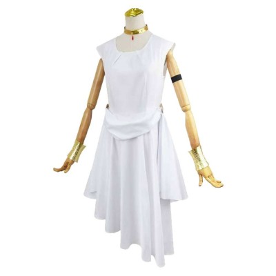 Flamme White Short Dress Cosplay Costume Halloween Carnival Outfit