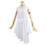 Flamme White Short Dress Cosplay Costume Halloween Carnival Outfit