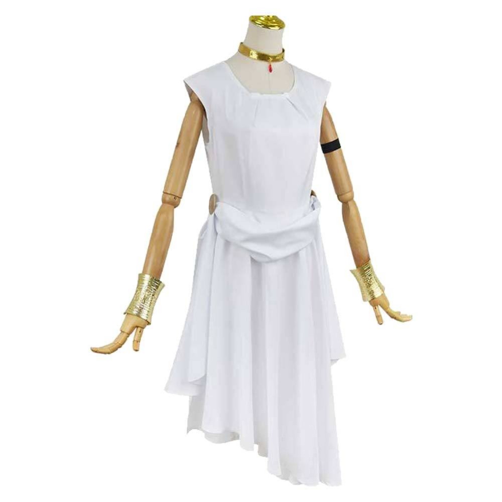 Flamme White Short Dress Cosplay Costume Halloween Carnival Outfit