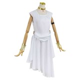 Flamme White Short Dress Cosplay Costume Halloween Carnival Outfit
