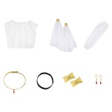 Flamme White Short Dress Cosplay Costume Halloween Carnival Outfit