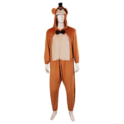 Five Nights at Freddy's Freddy Freddy Bear Plush One-piece Pajamas Suit Cosplay Costume Halloween Carnival Outfit