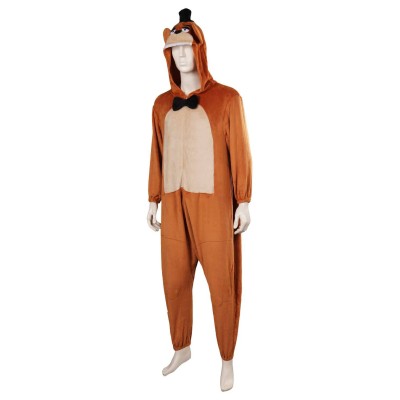 Five Nights at Freddy's Freddy Freddy Bear Plush One-piece Pajamas Suit Cosplay Costume Halloween Carnival Outfit