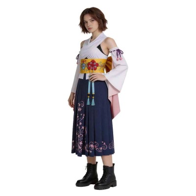Final Fantasy Yuna Women White Kimono Cosplay Costume Halloween Carnival Outfit