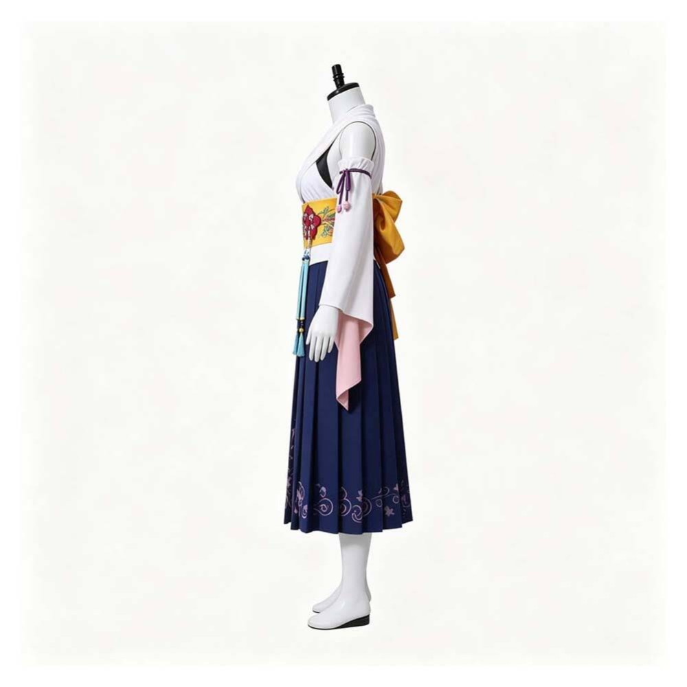 Final Fantasy Yuna Women White Kimono Cosplay Costume Halloween Carnival Outfit
