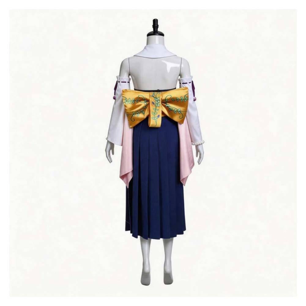 Final Fantasy Yuna Women White Kimono Cosplay Costume Halloween Carnival Outfit