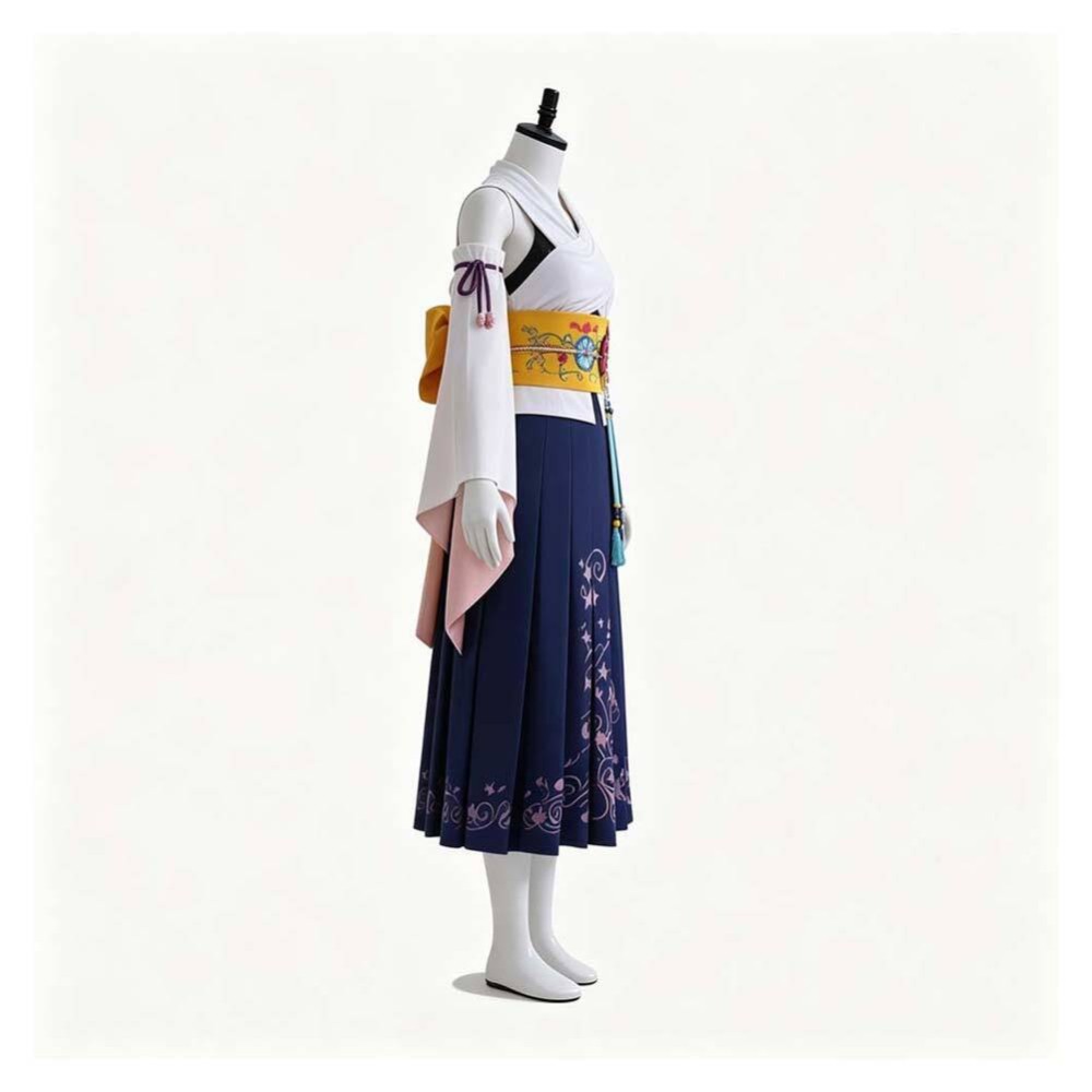 Final Fantasy Yuna Women White Kimono Cosplay Costume Halloween Carnival Outfit