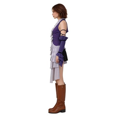 Final Fantasy Yuna Women Purple Cosplay Costume Halloween Carnival Outfit