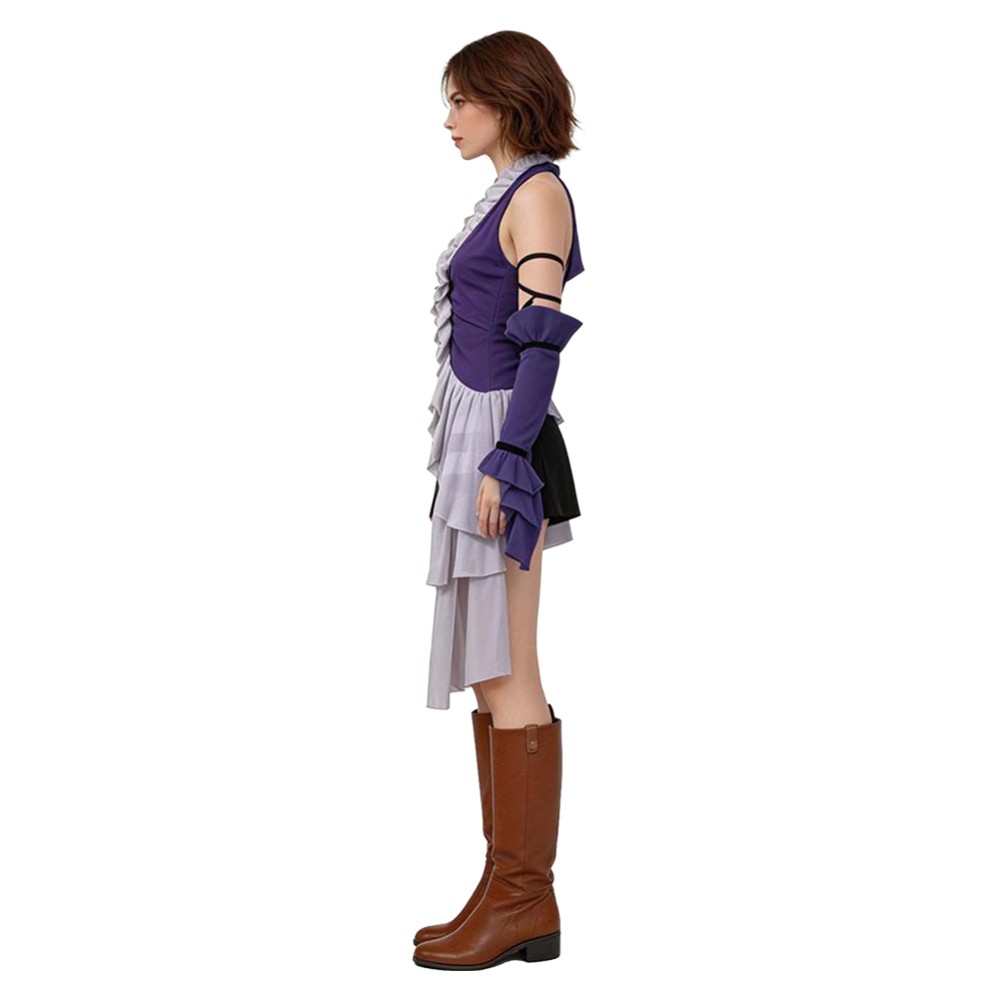 Final Fantasy Yuna Women Purple Cosplay Costume Halloween Carnival Outfit