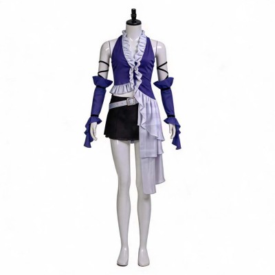 Final Fantasy Yuna Women Purple Cosplay Costume Halloween Carnival Outfit