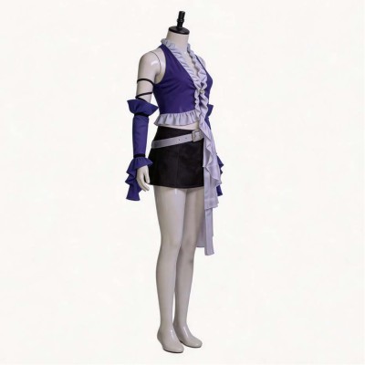 Final Fantasy Yuna Women Purple Cosplay Costume Halloween Carnival Outfit