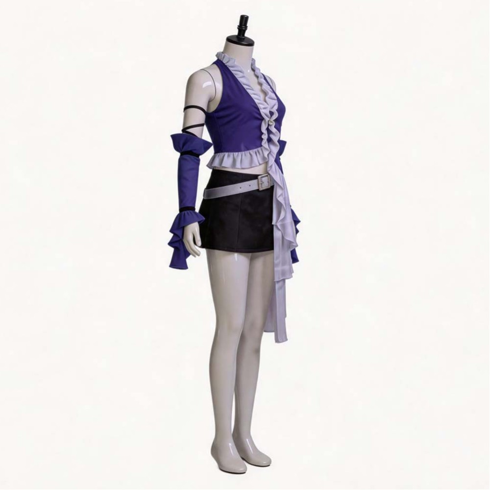 Final Fantasy Yuna Women Purple Cosplay Costume Halloween Carnival Outfit