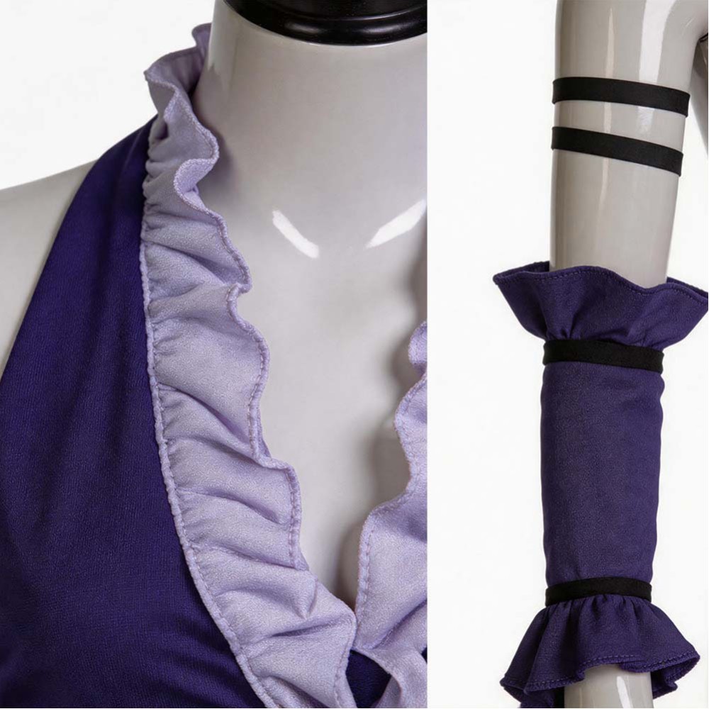 Final Fantasy Yuna Women Purple Cosplay Costume Halloween Carnival Outfit
