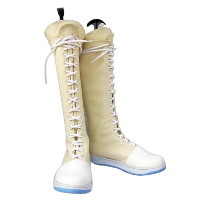 Final Fantasy Yuffie Kisaragi White Boots Shoes Accessories Cosplay Costume Halloween Carnival