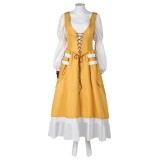 Final Fantasy XVI Aerith Gainsborough Yellow Dress Suit Cosplay Costume Halloween Carnival Outfit