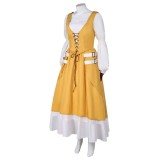 Final Fantasy XVI Aerith Gainsborough Yellow Dress Suit Cosplay Costume Halloween Carnival Outfit