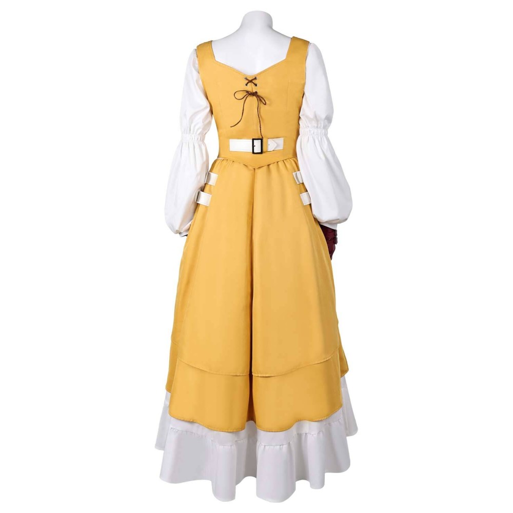 Final Fantasy XVI Aerith Gainsborough Yellow Dress Suit Cosplay Costume Halloween Carnival Outfit