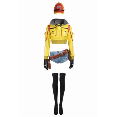 Final Fantasy XV Cindy Aurum Women Yellow Full Set Suit Cosplay Costume Halloween Carnival Outfit