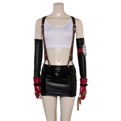 Final Fantasy VII Tifa Lockhart Women Top Skirt Full Set Suit Cosplay Costume Halloween Carnival Outfit