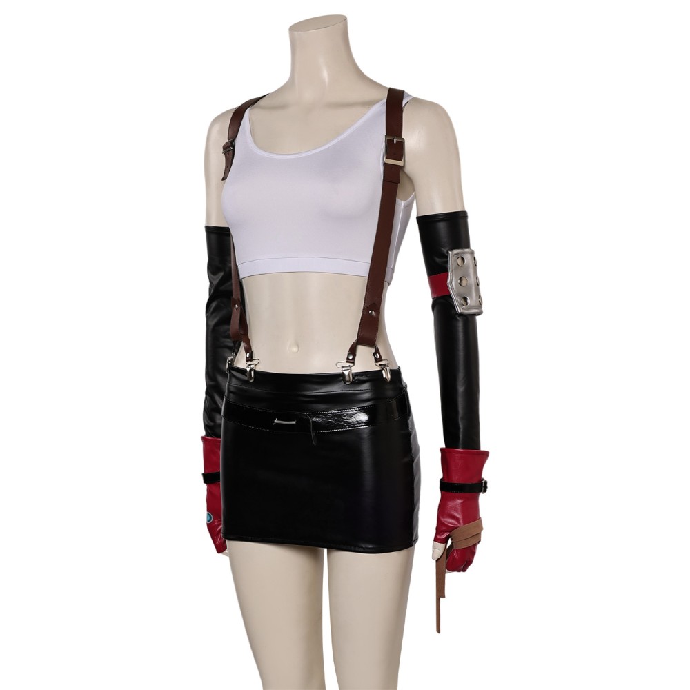 Final Fantasy VII Tifa Lockhart Women Top Skirt Full Set Suit Cosplay Costume Halloween Carnival Outfit