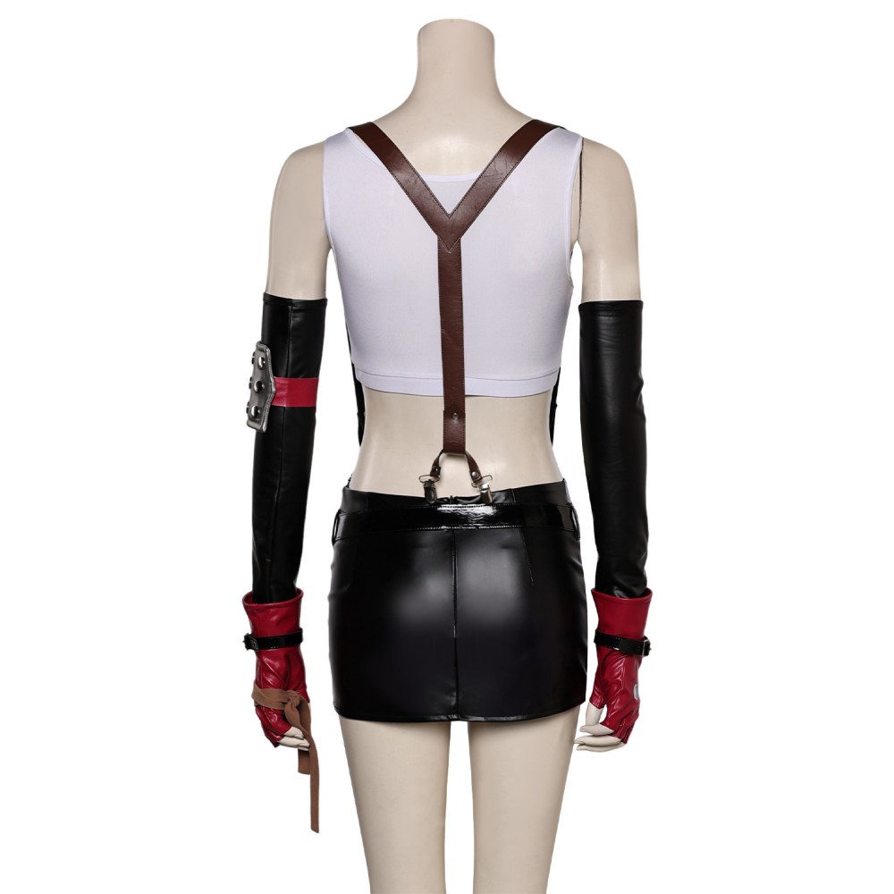 Final Fantasy VII Tifa Lockhart Women Top Skirt Full Set Suit Cosplay Costume Halloween Carnival Outfit